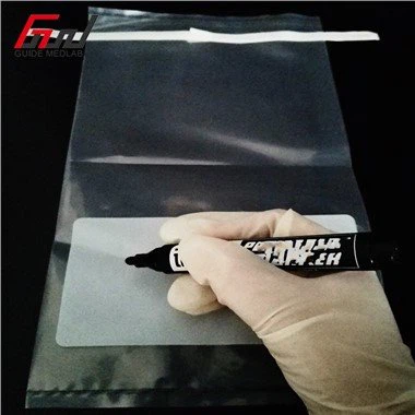 लिखित क्षेत्र के साथ लैब सैंपलिंग बैग